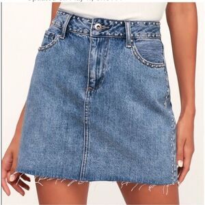 Pistola denim studded jean mini skirt size 26